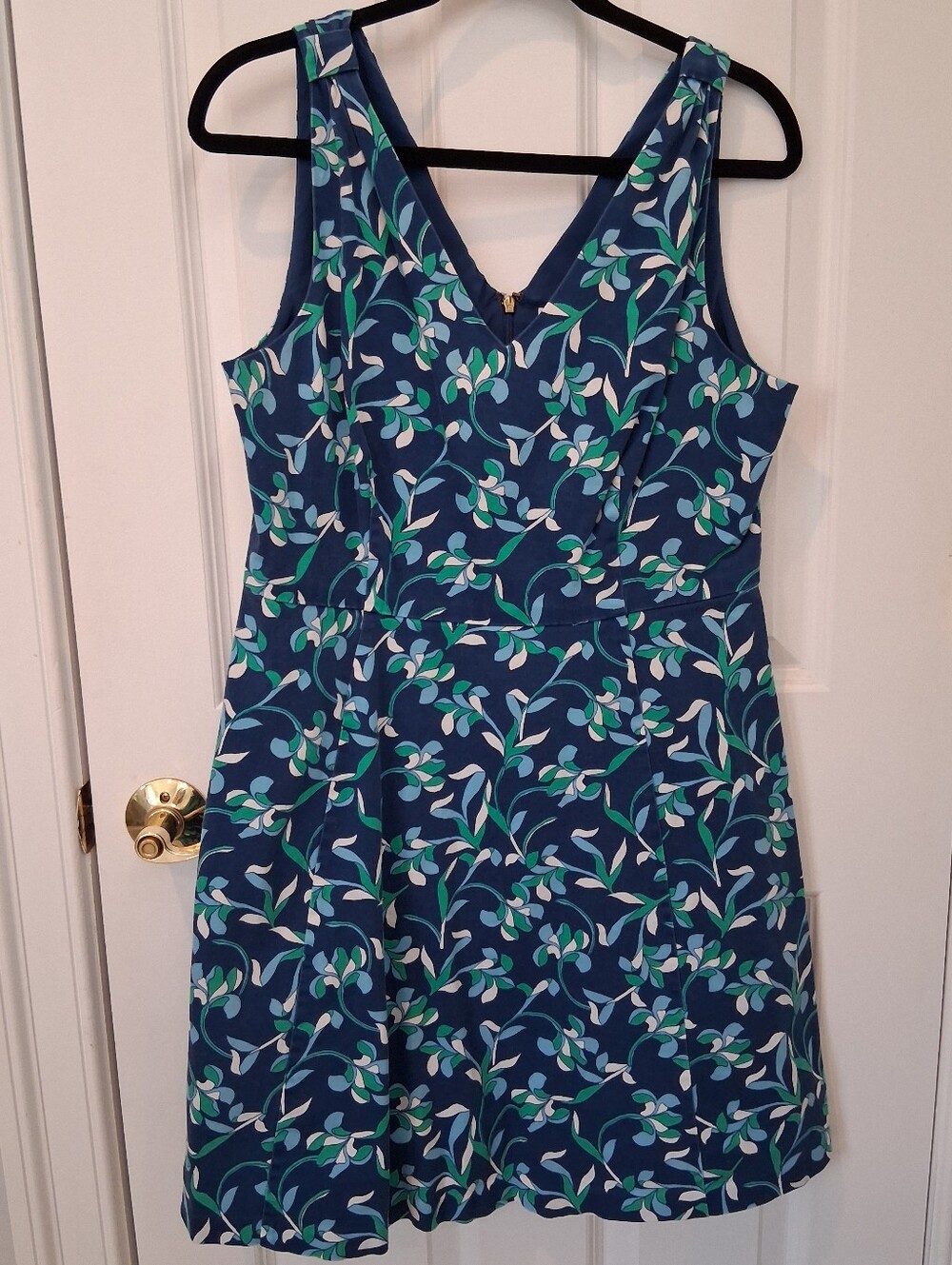 Draper James Navy Floral Fit-and-Flare Mini Dress
